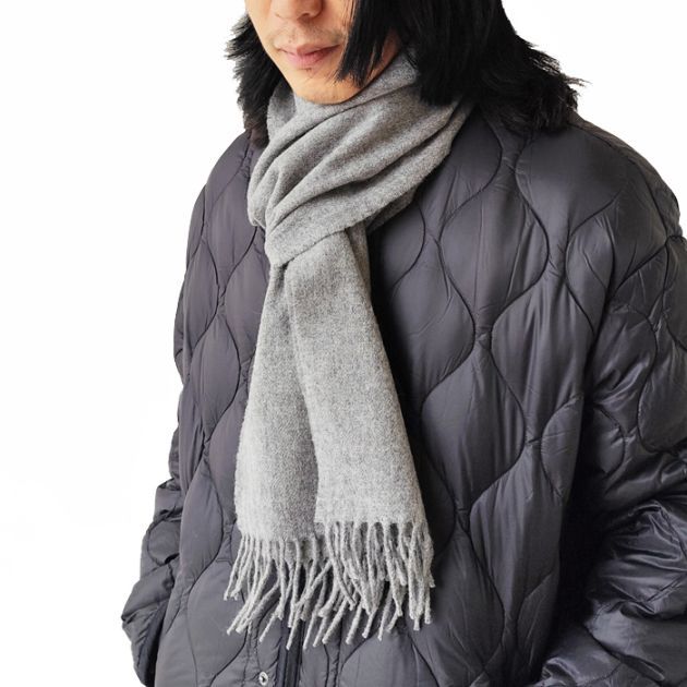 < HILLTOP > Lambswool Scarf PLAIN