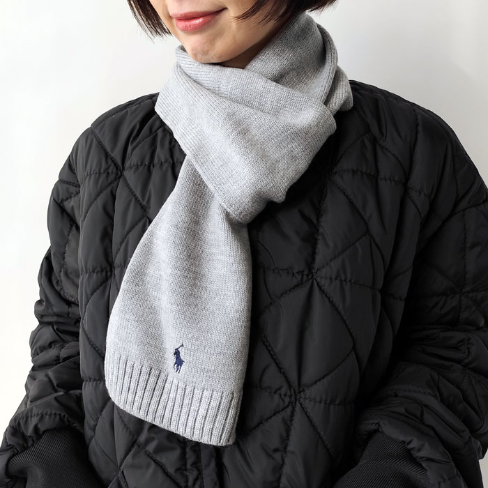 < POLO Ralph Lauren > MERINO WOOL KNIT SCARF