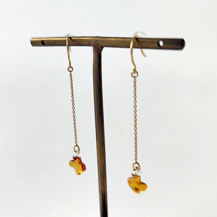 <イイダ傘店×HARIO Lampwork Factory> キンモクセイ / ピアス