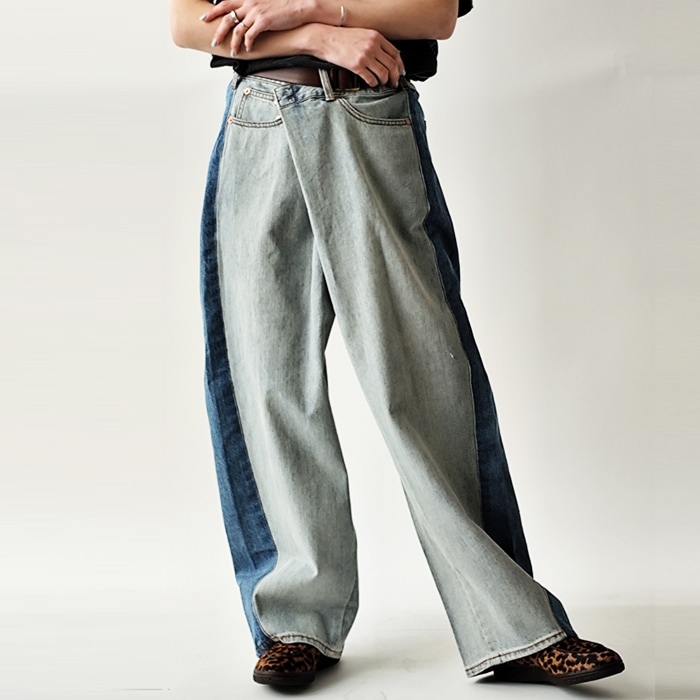 < WHYTO > アシンメトリーデニム