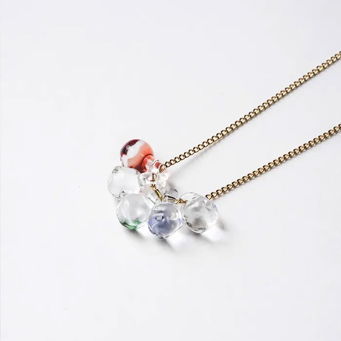 < イイダ傘店×HARIO Lampwork Factory > ネックレス ブルーベリー