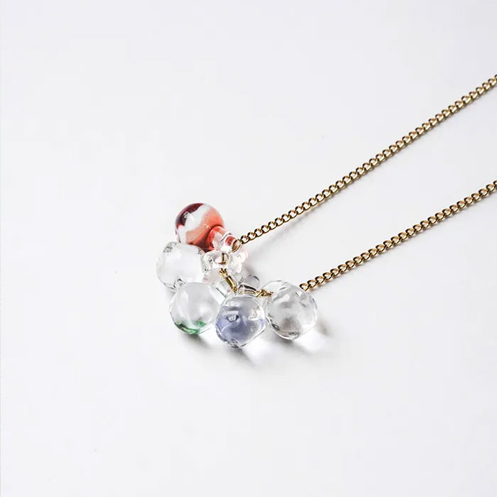 < イイダ傘店×HARIO Lampwork Factory > ネックレス ブルーベリー
