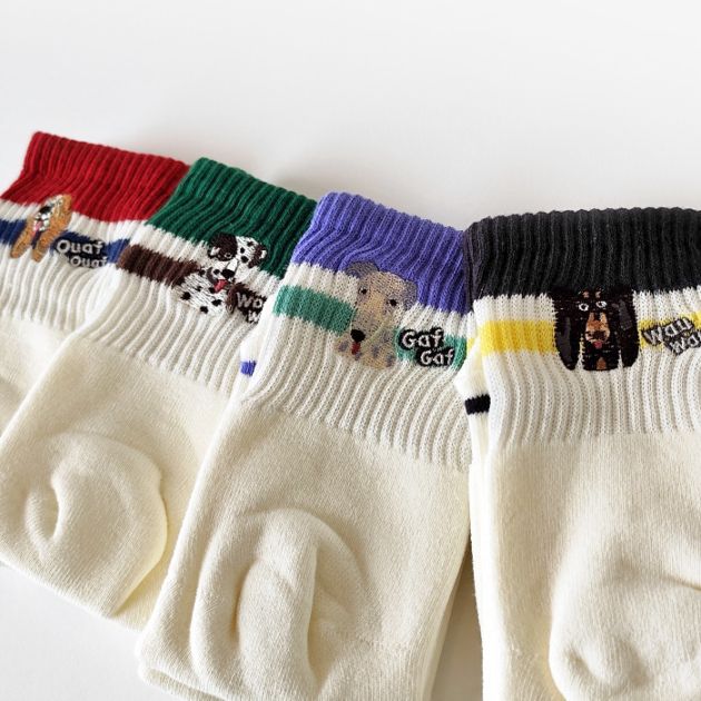 < GYM MASTER > 犬刺繍ソックス