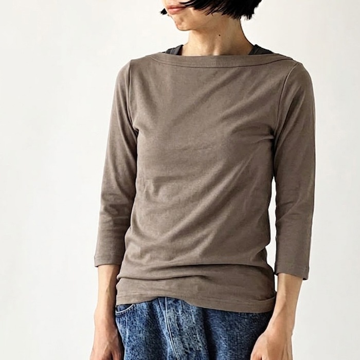 < sirenemermaid >ボートネック 7分袖 Tシャツ