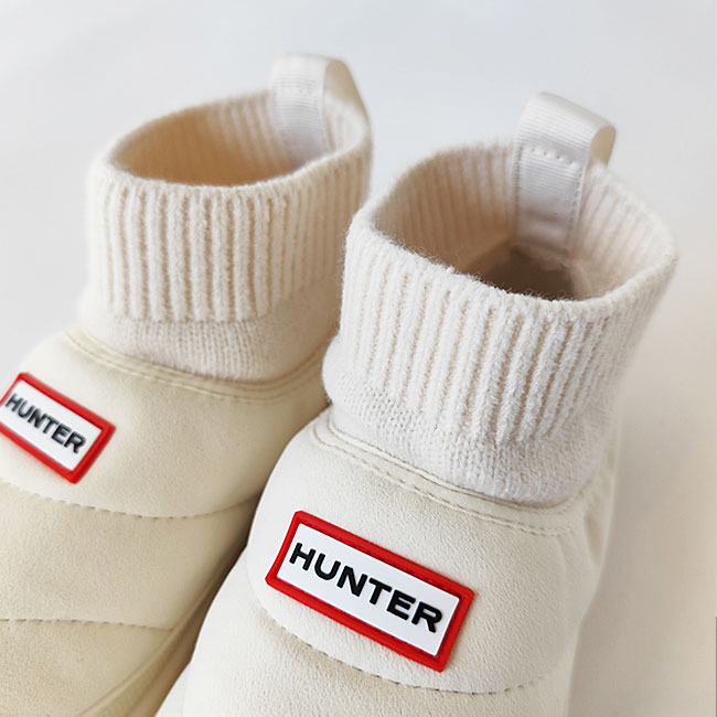 < HUNTER > IN/OUT FAUX SUEDE KNITTED CUFF BOOT / ショートブーツ