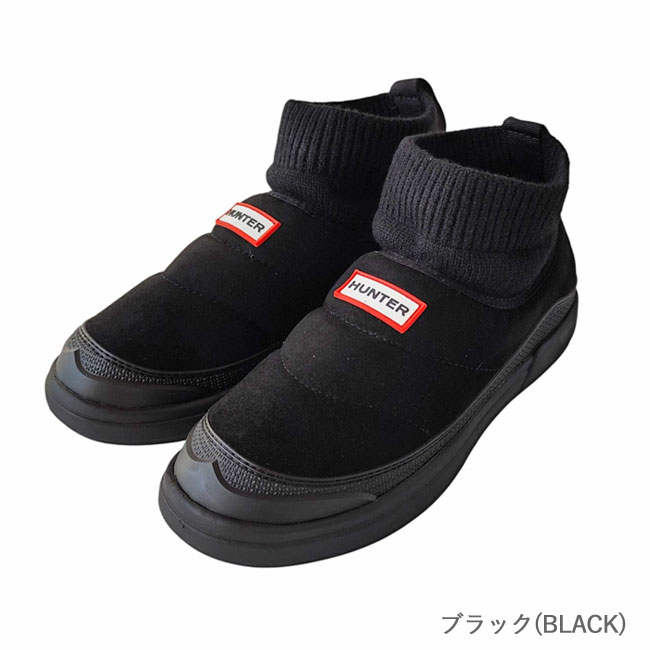 < HUNTER > IN/OUT FAUX SUEDE KNITTED CUFF BOOT / ショートブーツ