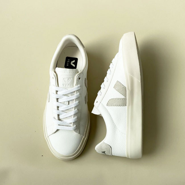 < VEJA > CAMPO  EXTRA-WHITE/NATURAL-SUEDE