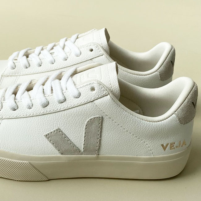< VEJA > CAMPO  EXTRA-WHITE/NATURAL-SUEDE