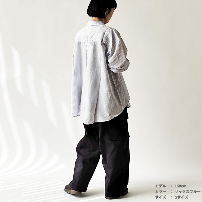 < Kelen > シアーストライプシャツ