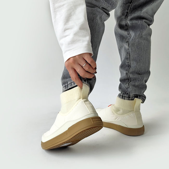 < HUNTER > N/OUT PUFFER KNITTED CUFF BOOT / ショートブーツ