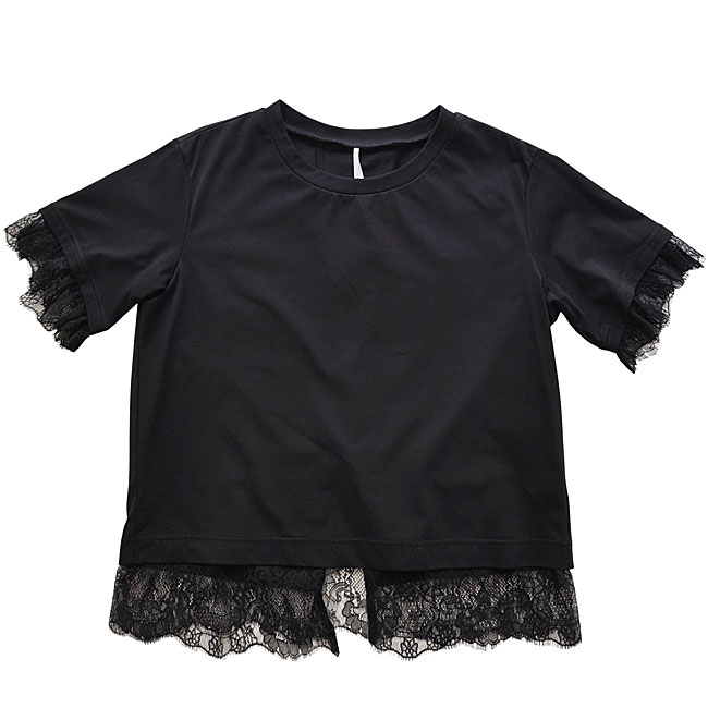 < whyto. >  lace combination tee / レーストップス