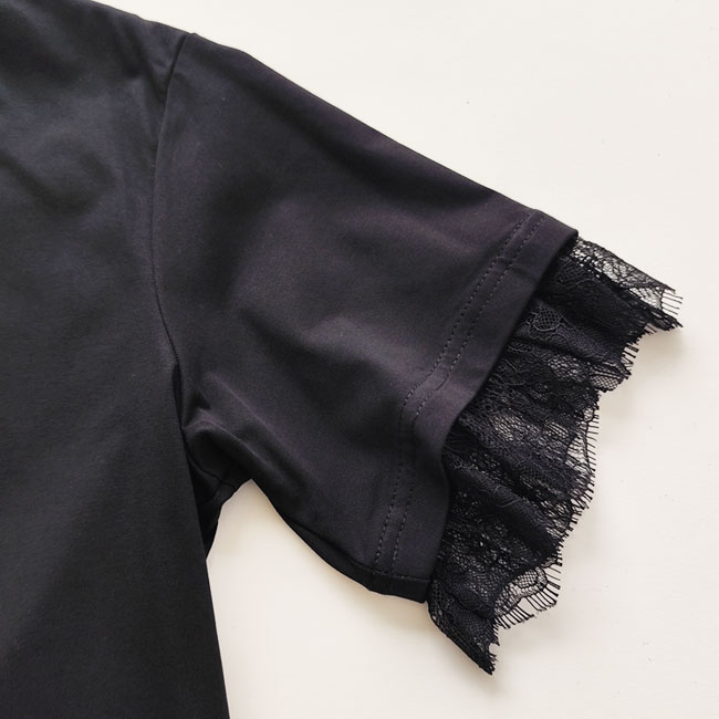 < whyto. >  lace combination tee / レーストップス