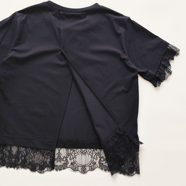 < whyto. >  lace combination tee / レーストップス
