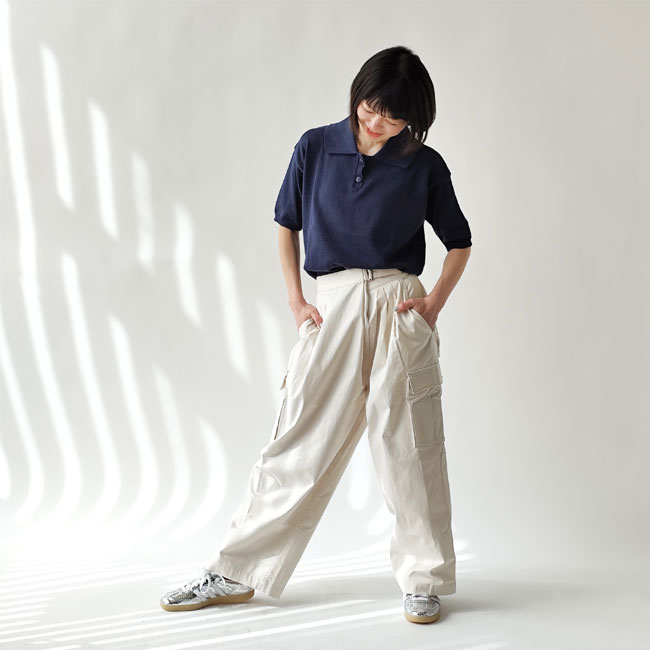 < kelen > Wrap-Style Cargo Pants / カーゴパンツ