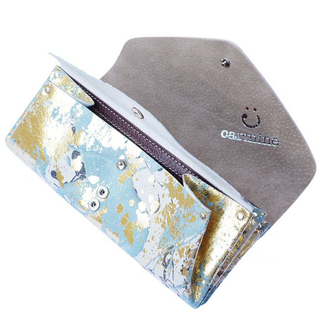 < carmine > Leather Long Wallet Liquid / 長財布