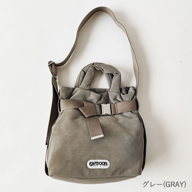 < OUTDOORPRODUCTS > ヌバック風パデットベルトトート
