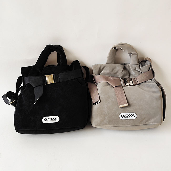 < OUTDOORPRODUCTS > ヌバック風パデットベルトトート