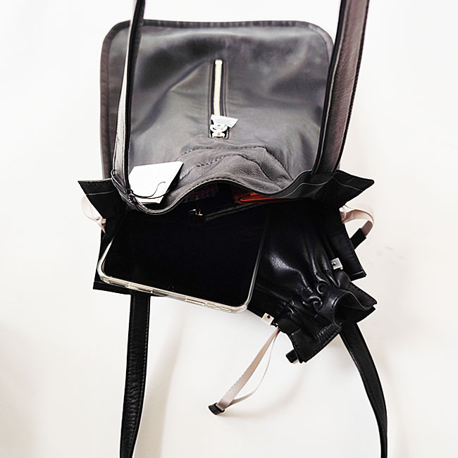 < aniary > Tote/ リアリティレザー巾着トート バッグ