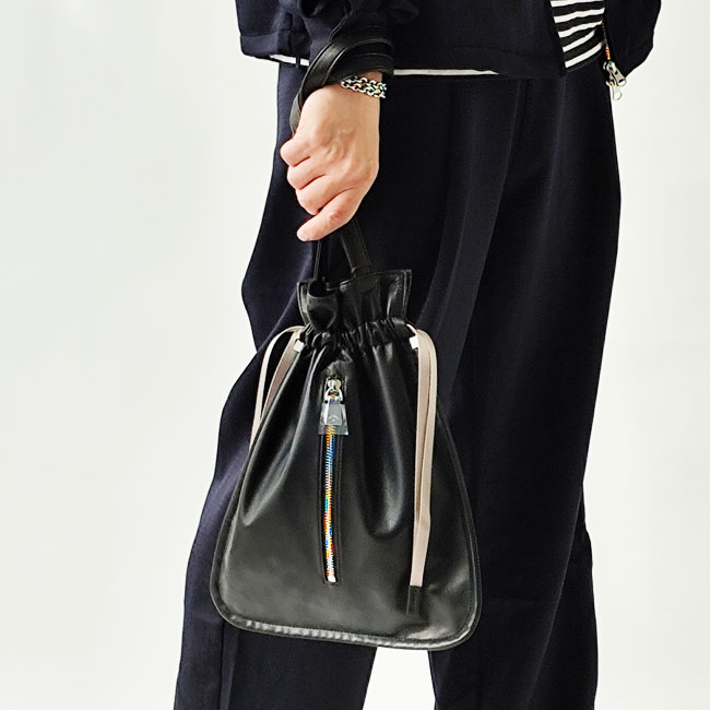 < aniary > Tote/ リアリティレザー巾着トート バッグ