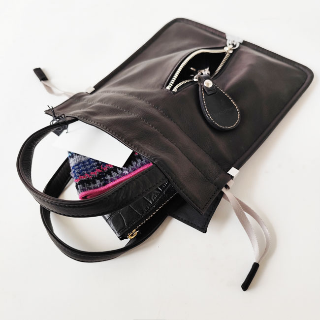 < aniary > Mini Tote/ リアリティレザーミニ巾着トート バッグ