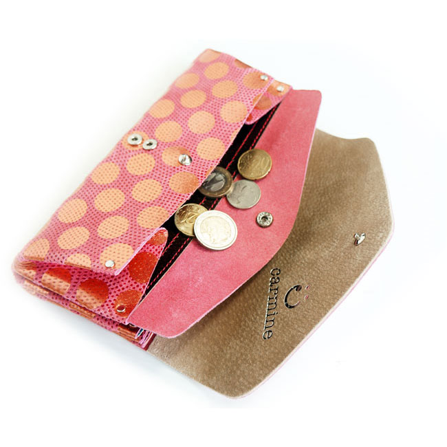 < carmine > Dot Leather Long Wallet / ロングウォレット