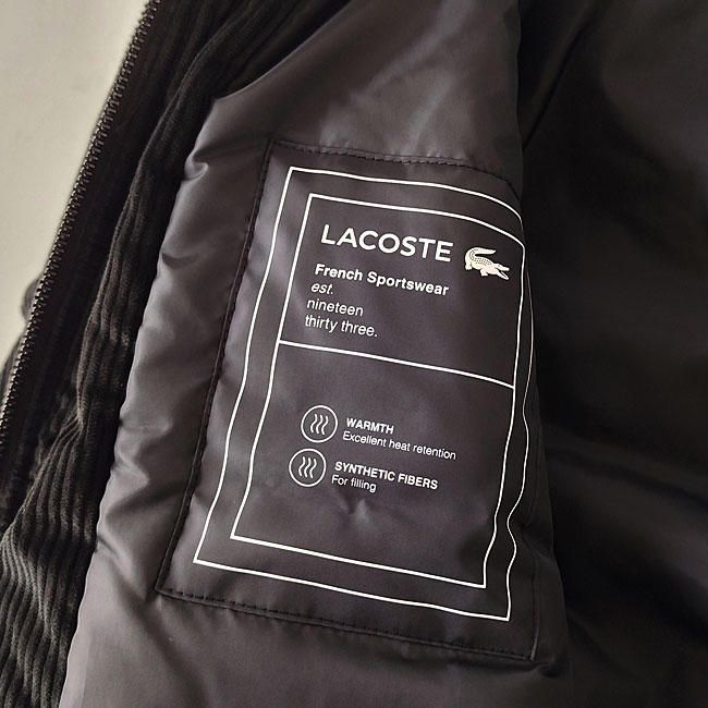 < LACOSTE > パテッド コーデュロイ ボンバー ジャケット