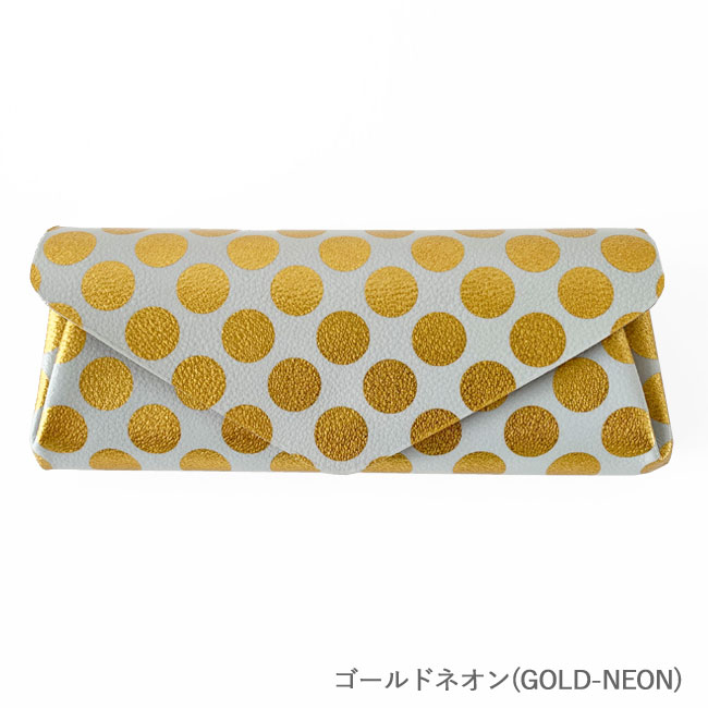 < carmine > Leather Long Wallet Clear Dot / 長財布