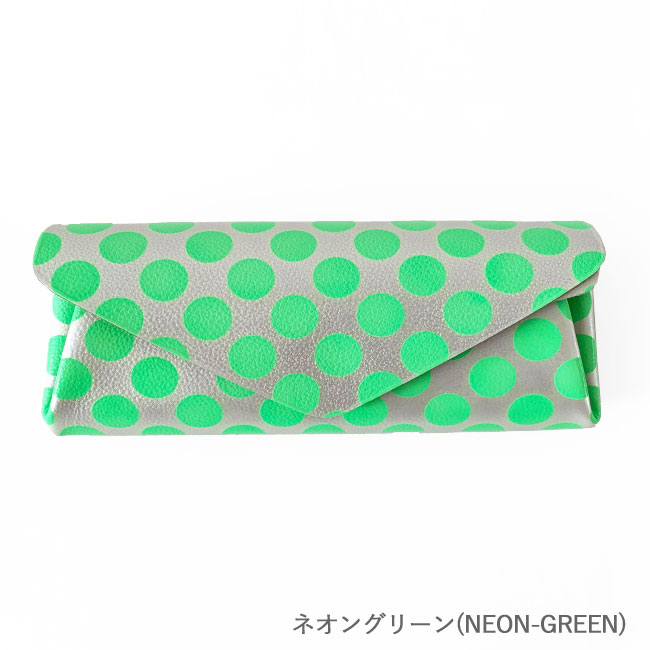 < carmine > Leather Long Wallet Clear Dot / 長財布