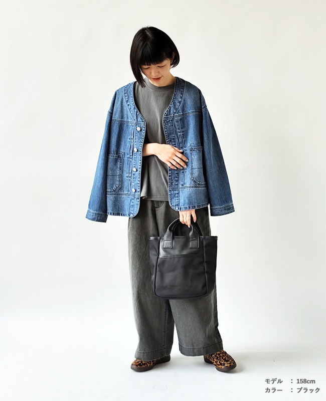 < aniary > レザーナイロントートバッグ