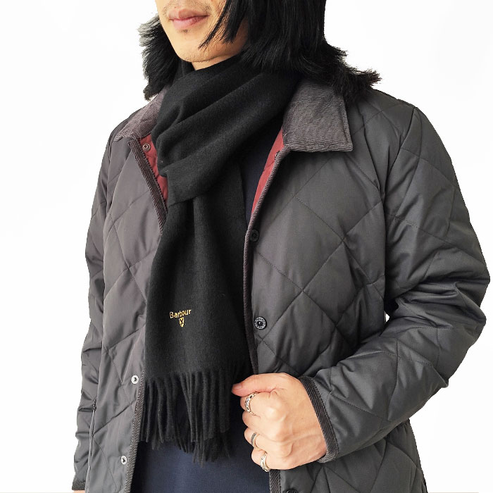 < Barbour > Plain Lambswool Scarf