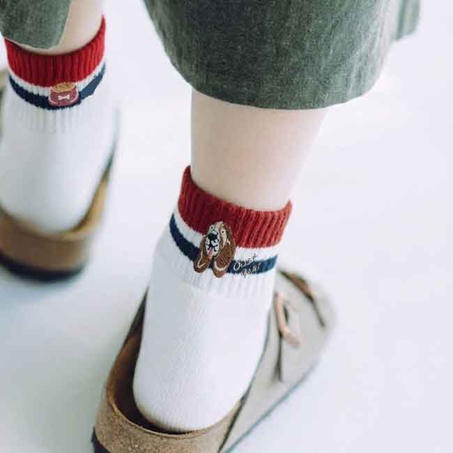 < GYM MASTER > 犬刺繍ソックス
