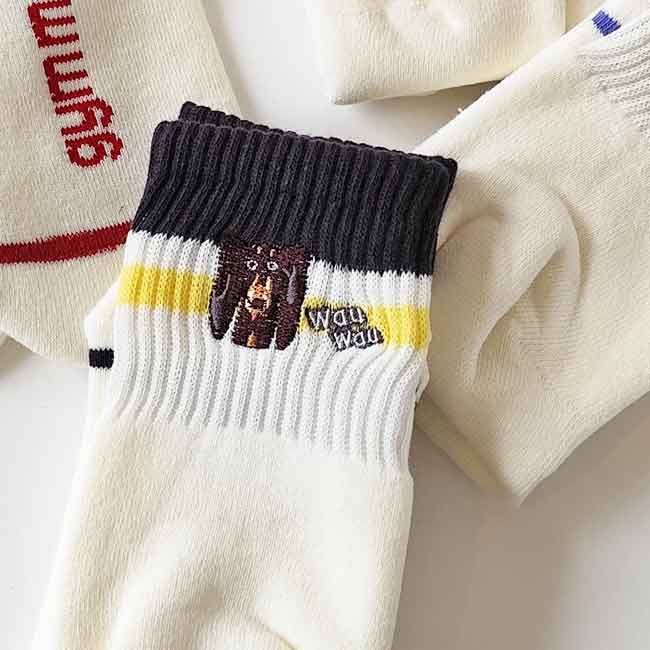 < GYM MASTER > 犬刺繍ソックス