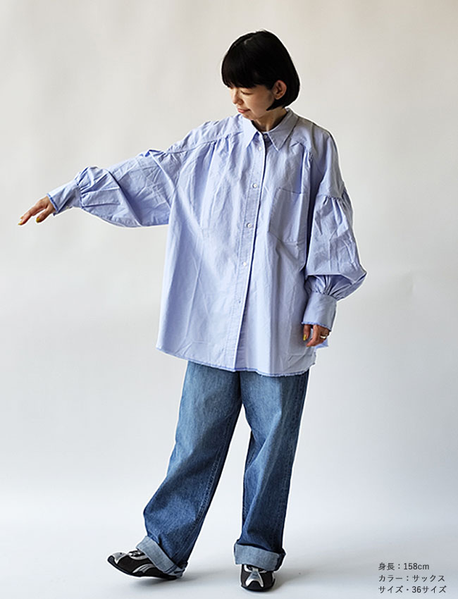 < whyto. >  oxford volume blouse / ブラウス