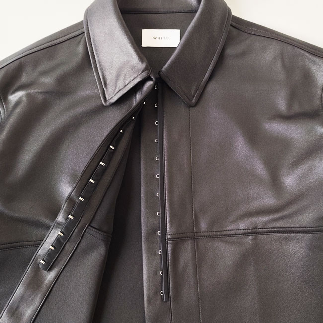 < whyto. > leather like shirt jacket / ジャケット