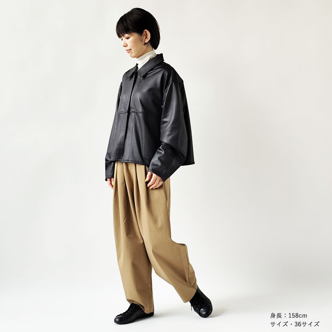 < whyto. > leather like shirt jacket / ジャケット
