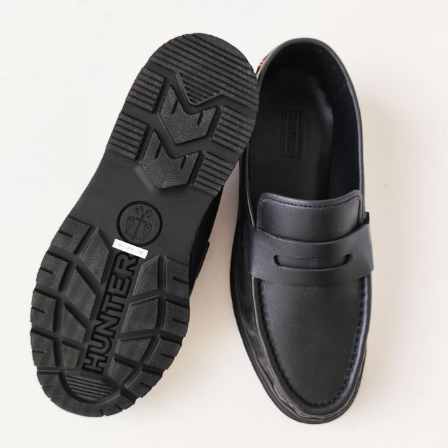 < HUNTER > REFINED EMBOSSED LOGO LEATHER LOAFER/ ローファー