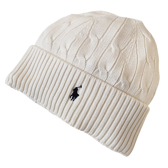 < POLO Ralph Lauren > COMBED COTTON CABLE KNIT HAT / CAP