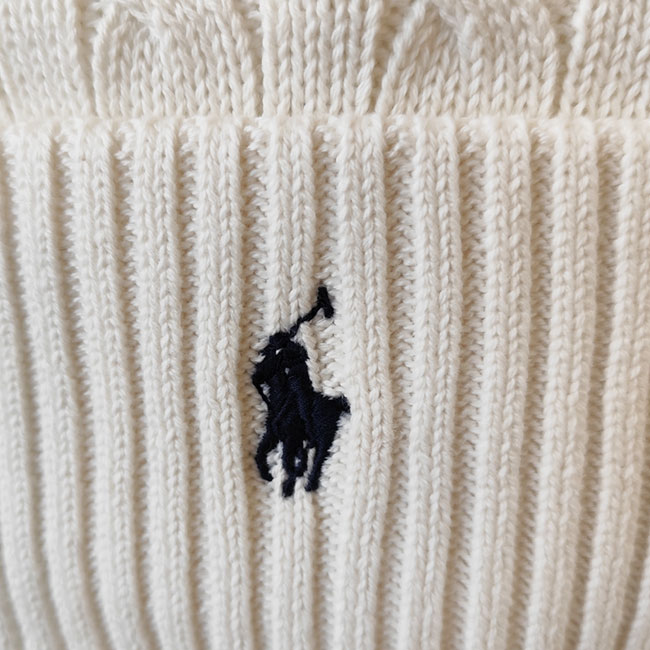 < POLO Ralph Lauren > COMBED COTTON CABLE KNIT HAT / CAP