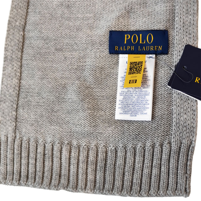 < POLO Ralph Lauren > MERINO WOOL KNIT SCARF