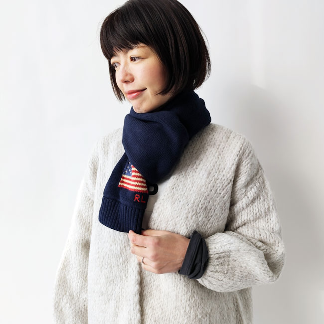 < POLO Ralph Lauren > COTTON FLAG SCARF