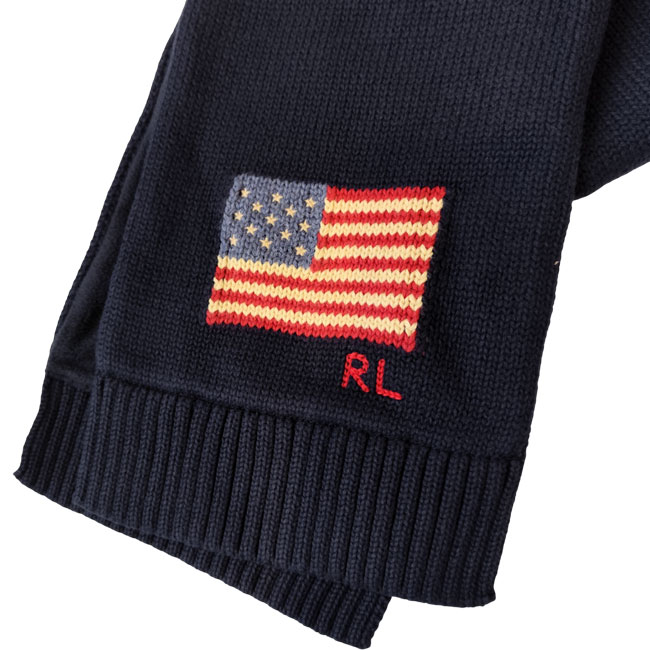 < POLO Ralph Lauren > COTTON FLAG SCARF