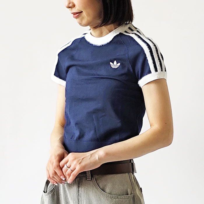 < adidas > ニット Tシャツ