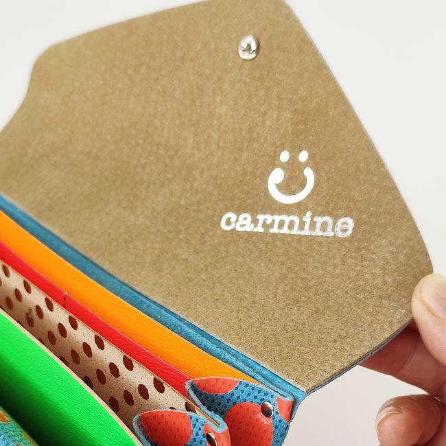 【一部予約】< carmine > Dot Leather Long Wallet Neon Color / 長財布