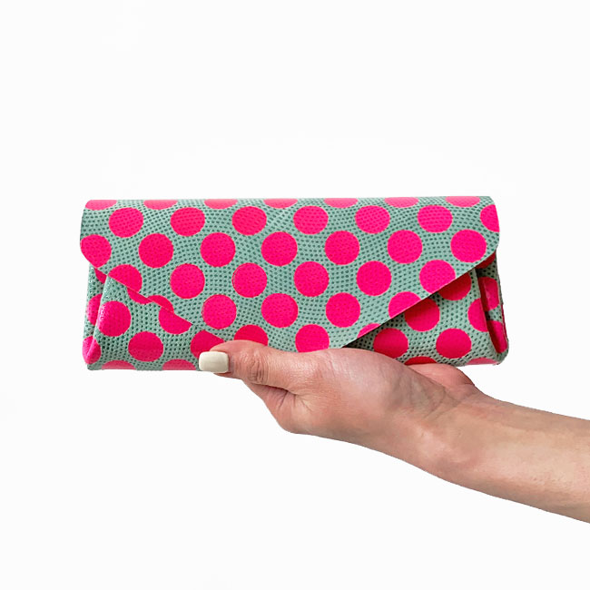 【一部予約】< carmine > Dot Leather Long Wallet Neon Color / 長財布