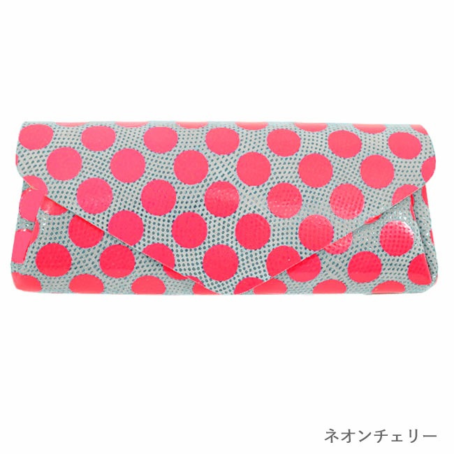 【一部予約】< carmine > Dot Leather Long Wallet Neon Color / 長財布