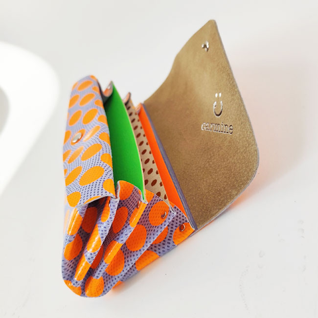 【一部予約】< carmine > Dot Leather Long Wallet Neon Color / 長財布