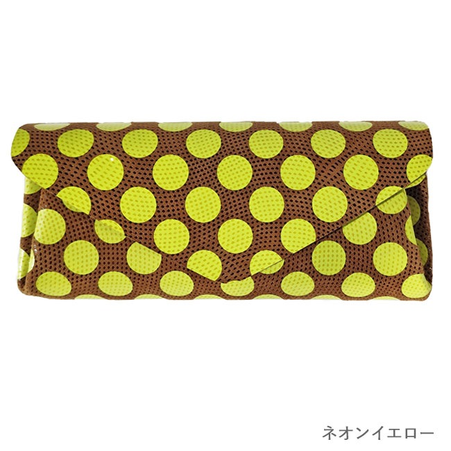 【一部予約】< carmine > Dot Leather Long Wallet Neon Color / 長財布