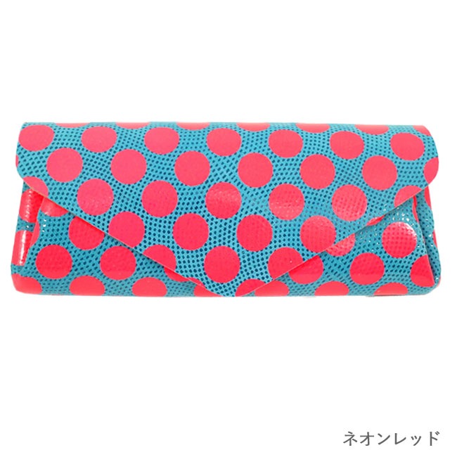 【一部予約】< carmine > Dot Leather Long Wallet Neon Color / 長財布