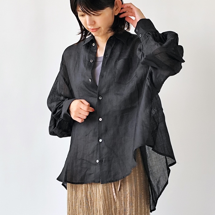 < Kelen >リネン Aラインシャツ