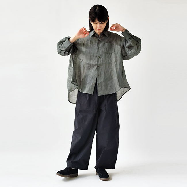 < Kelen >リネン Aラインシャツ